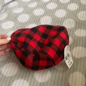 Hat - red and black plaid